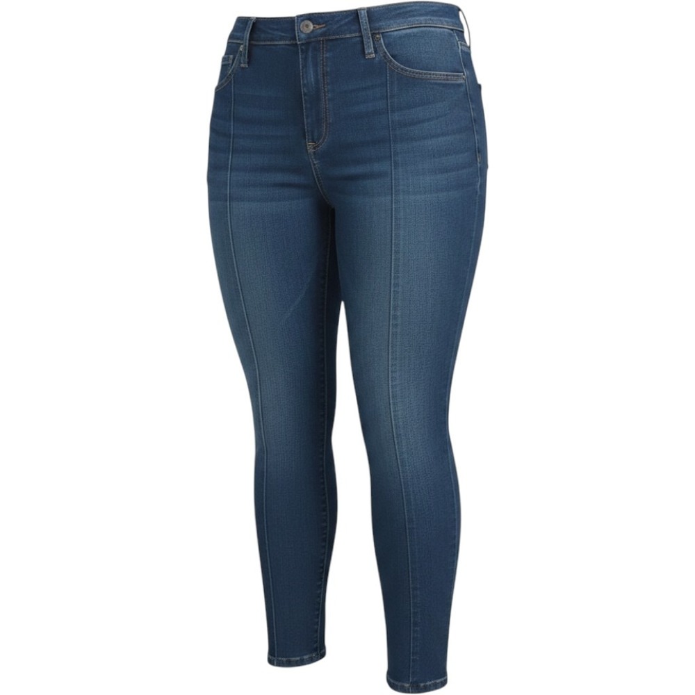 Gap 1969 True Skinny Ankle Jeans 34R Dark Indigo Pintuck Seam Raw Hem Modern